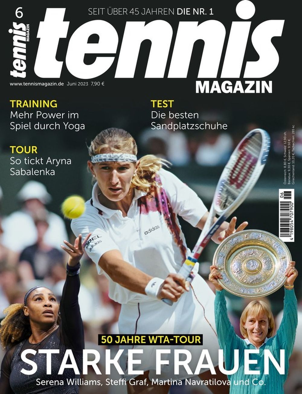 Tennis Lehti Saksa 2023-06 Steffi Graf Serena Williams Martina Navratilova Alkuperäinen painos