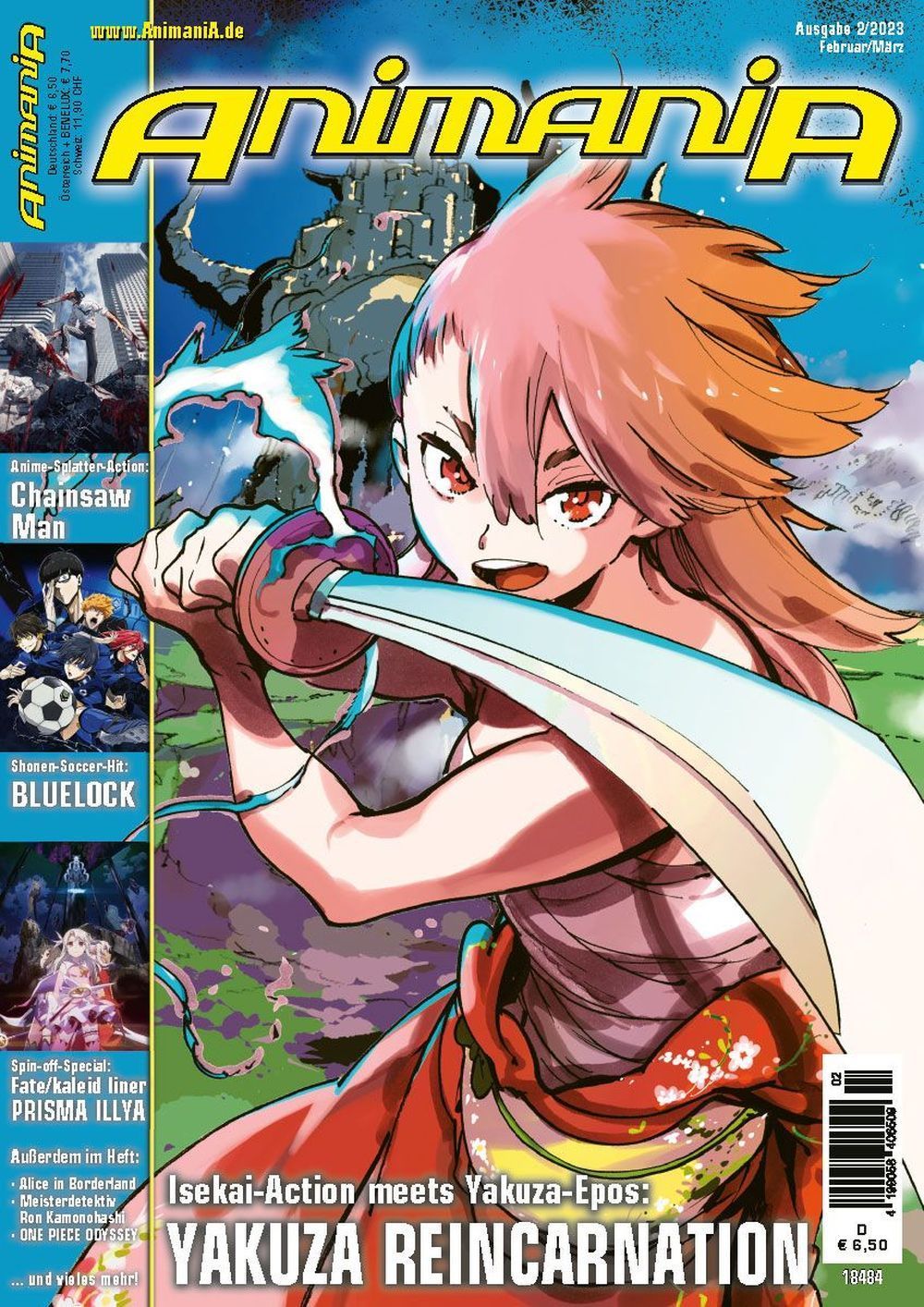 Animania Magazin Deutschland 2023-02 Yakuza Reincarnation Chainsaw Man Blue Lock