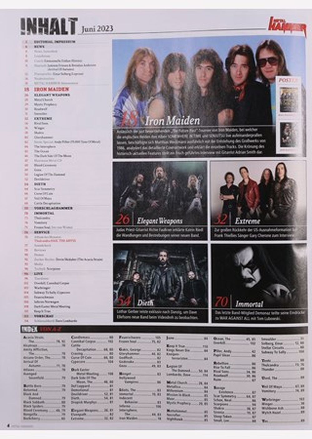 Metal Hammer Magazin Deutschland 2023-06 Iron Maiden Adrian Smith Extreme Immortal