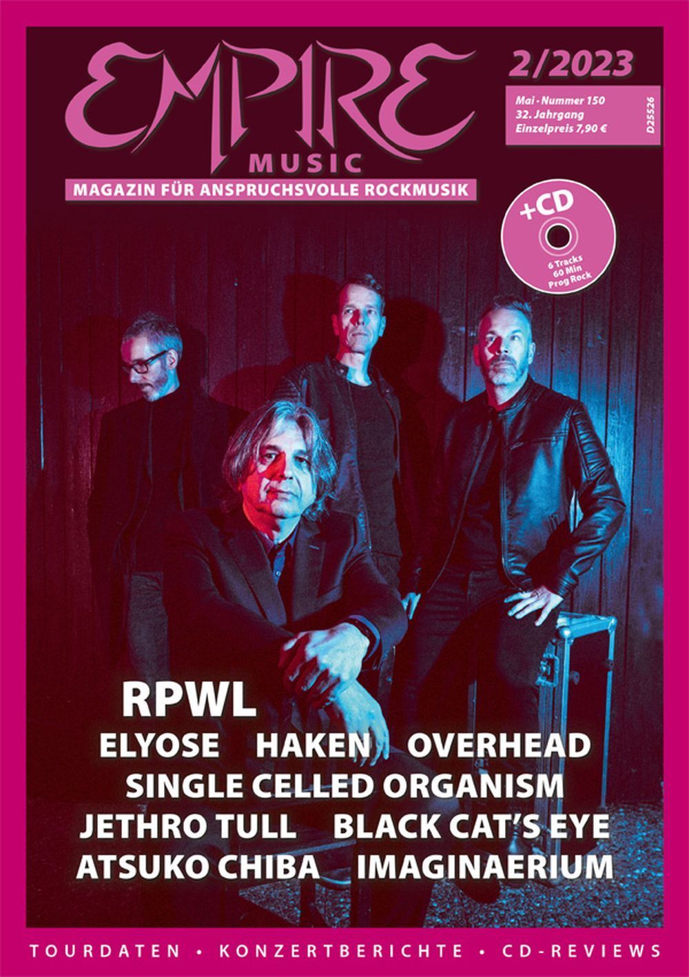 Empire Music Tijdschrift Duitsland 2023 #150 RPWL Haken Overhead Elyose Jethro Tull Originele uitgave