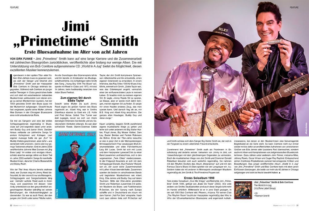 Blues News Revista Alemanha 2023 #113 The Cash Box Kings DeWolff Jimi Primetime Smith Edição original