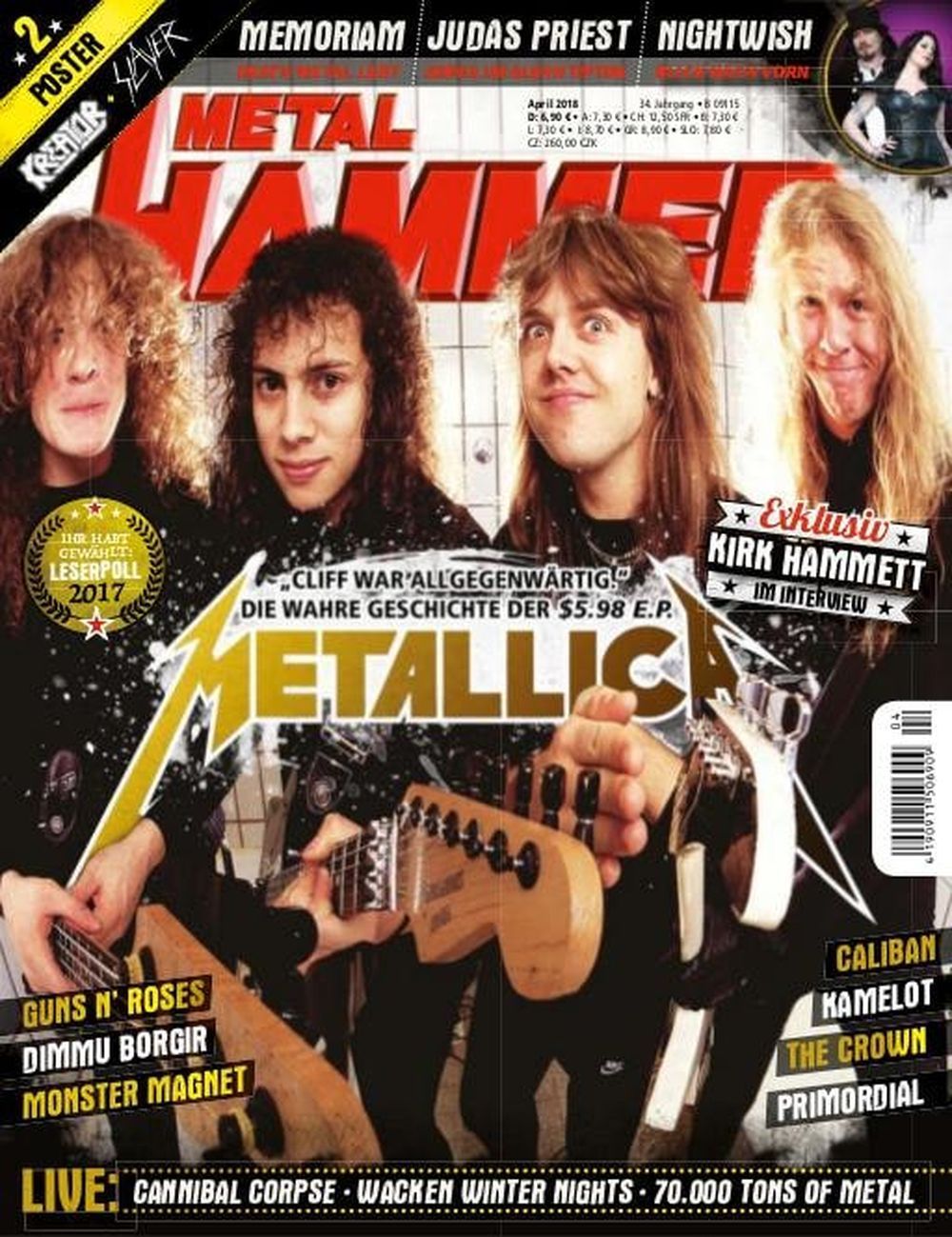 Metal Hammer Magazin Deutschland 2018-04 Metallica Nightwish Judas Priest Kirk Hammett