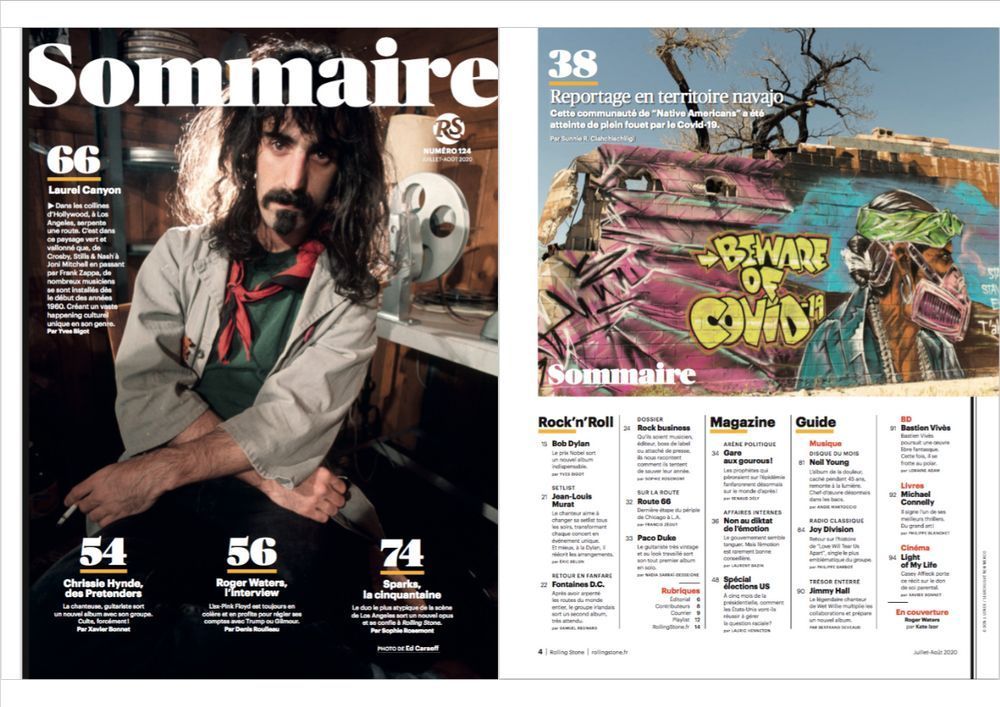 Rolling Stone Magazin Frankreich 2020 #124 Roger Waters Frank Zappa