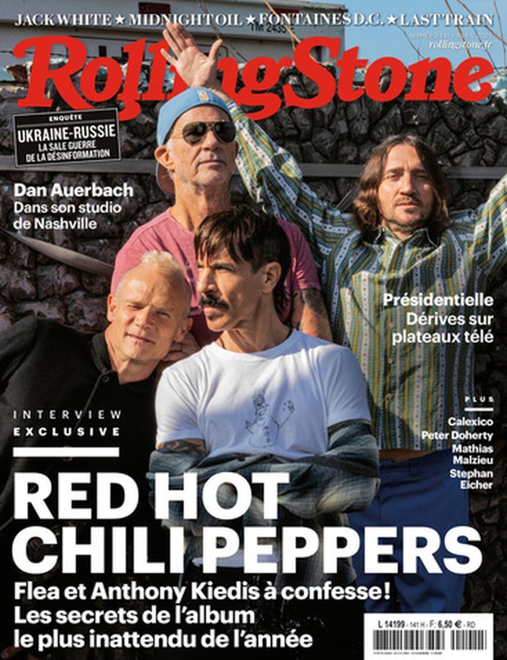 Rolling Stone Magasin Frankrike 2022 #141 Red Hot Chili Peppers Jack White Midnight Oil Originalutgåva