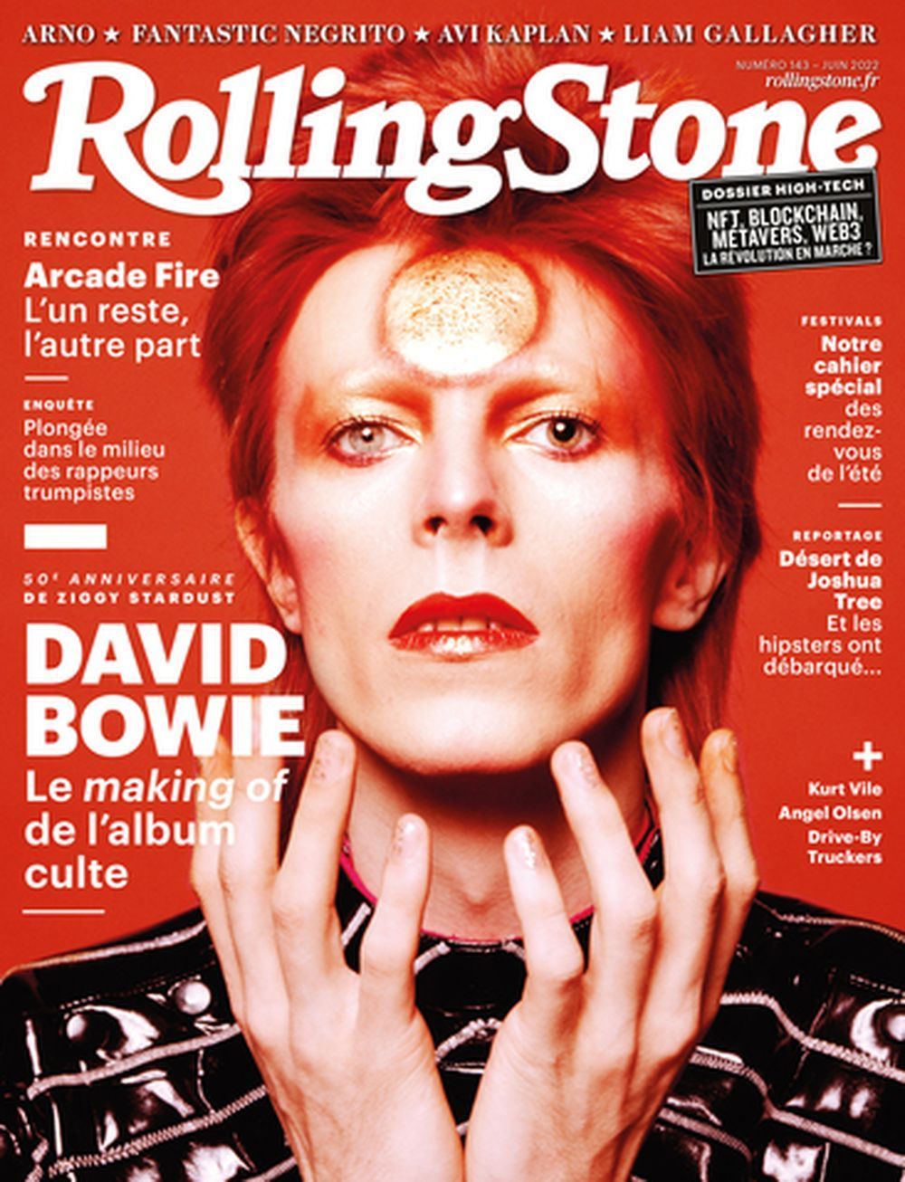 Rolling Stone Tijdschrift Frankrijk 2022 #143 David Bowie Arcade Fire Liam Gallagher Originele uitgave
