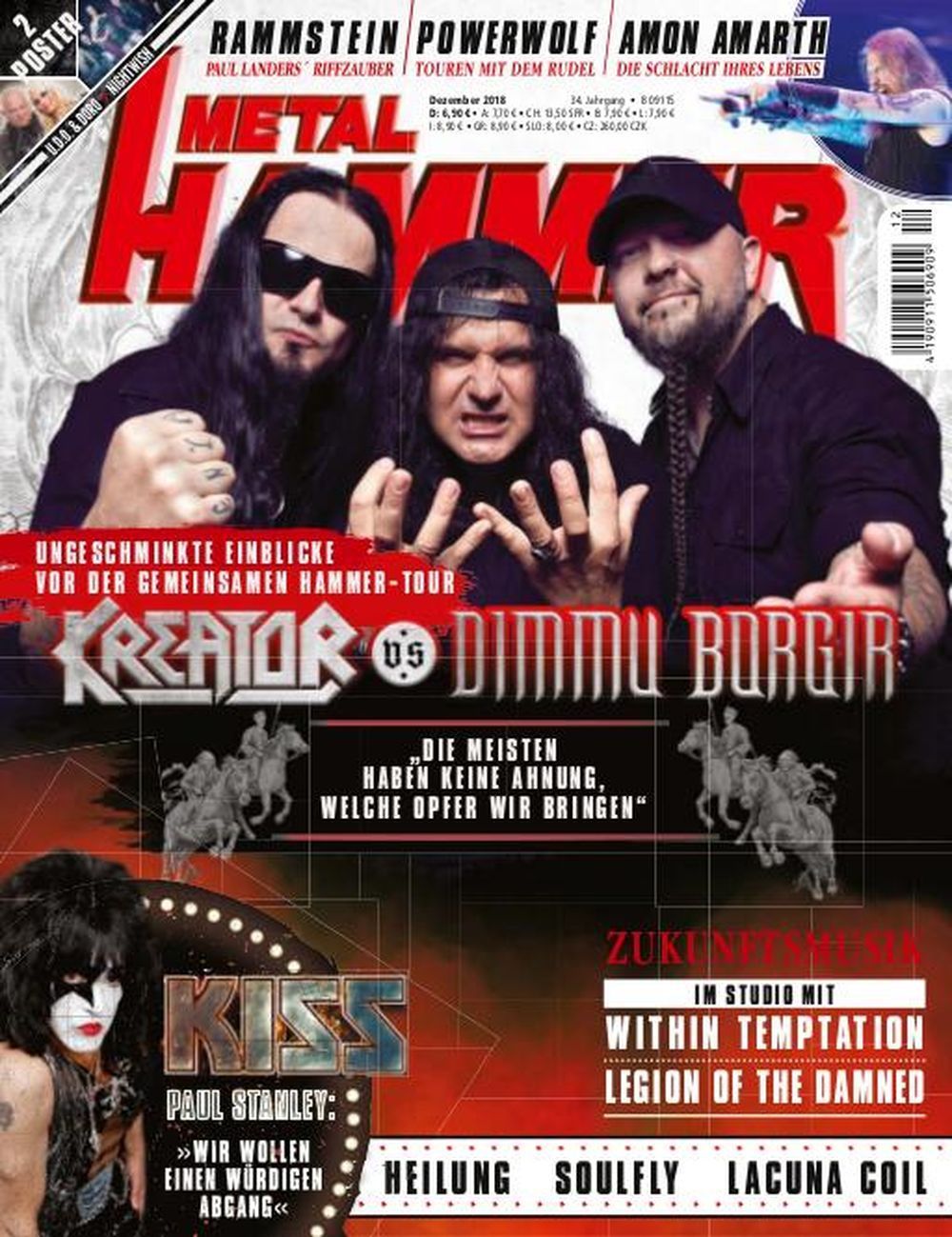 Metal Hammer Magazin Deutschland 2018-12 Kreator Dimmu Borgir Kiss Rammstein