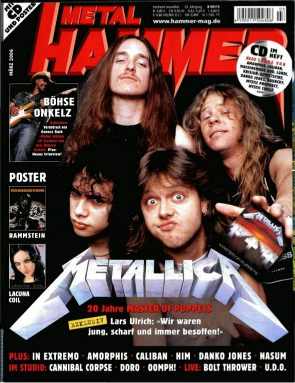 Metal Hammer Magasin Tyskland 2006-03 – Metallica Lacuna Coil Rammstein – Originaludgave