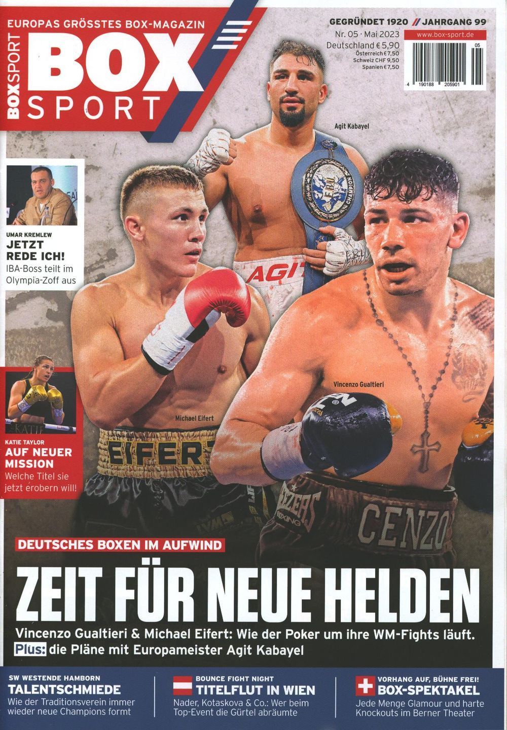 Boxsport Magazine Germany 2023-05 Katie Taylor Umar Kremlew Vincenzo Gualtieri Original Print Issue
