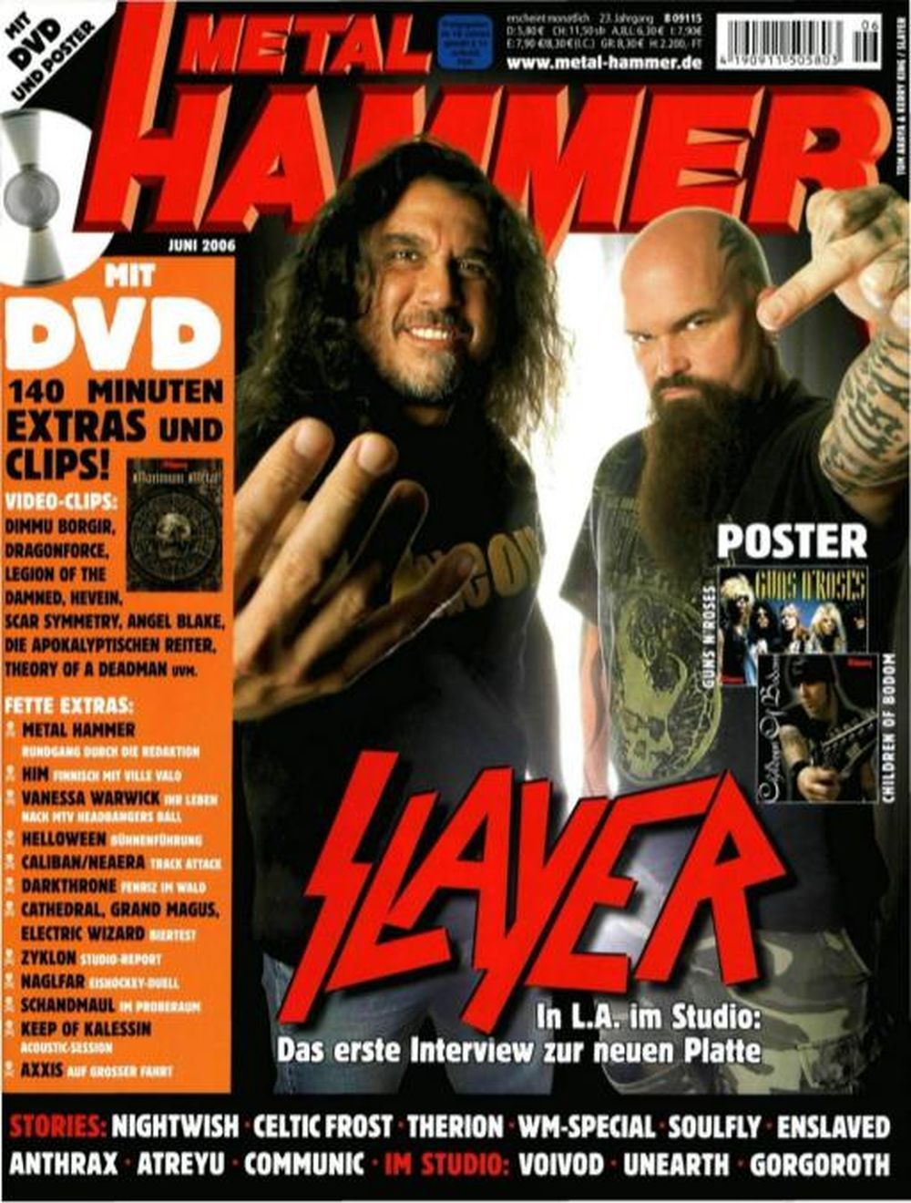 Metal Hammer Magazin Deutschland 2006-06 Slayer Guns N Roses Nightwish Therion