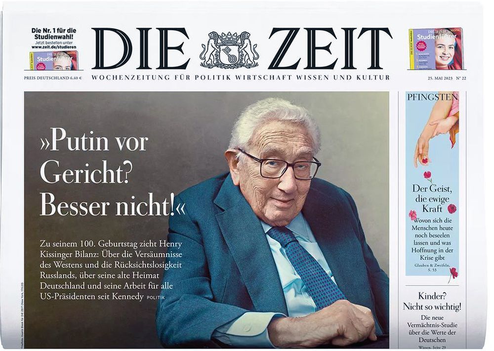 Die Zeit Revista Alemania 2023-22 Henry Kissinger Edición original