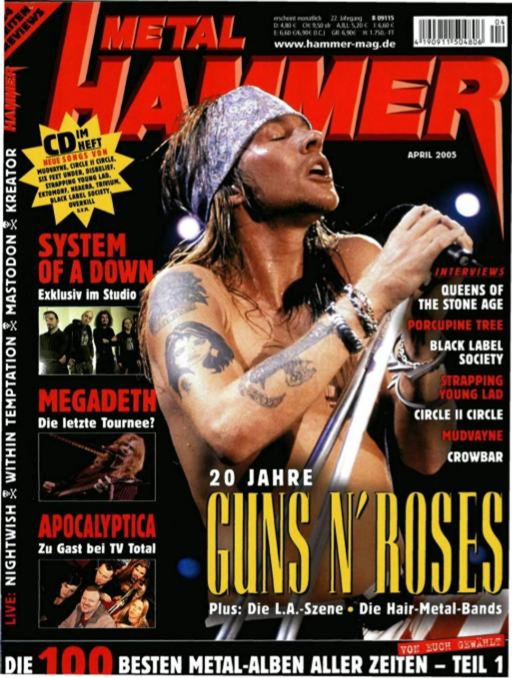 Metal Hammer Magazin Deutschland 2005-04 Guns N' Roses System Of A Down Megadeth