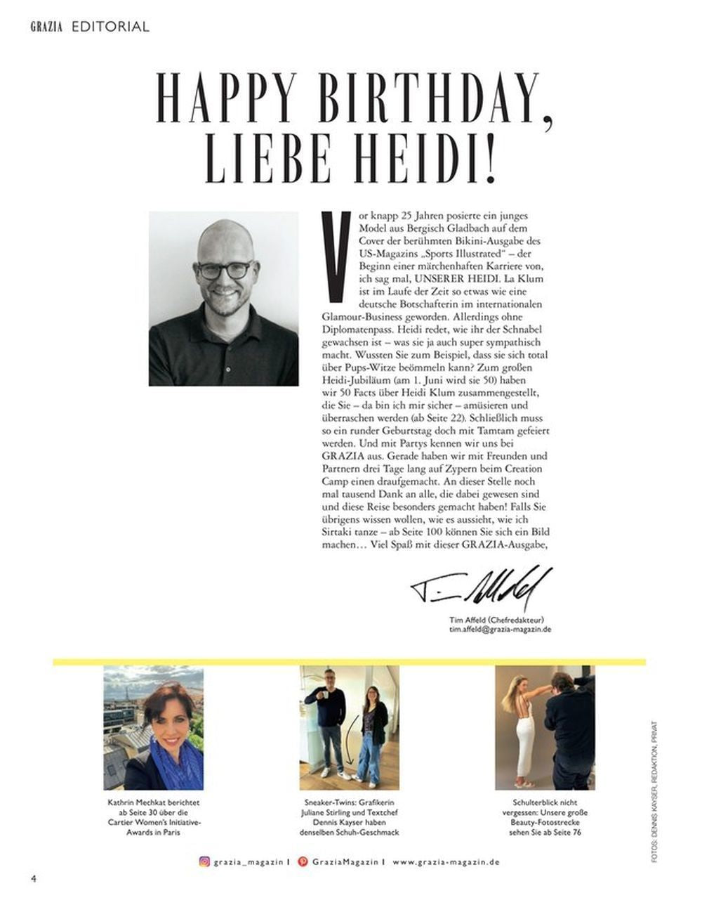 Grazia Magazine Germany 2023-12 Amber Valletta Karl Lagerfeld Heidi Klum