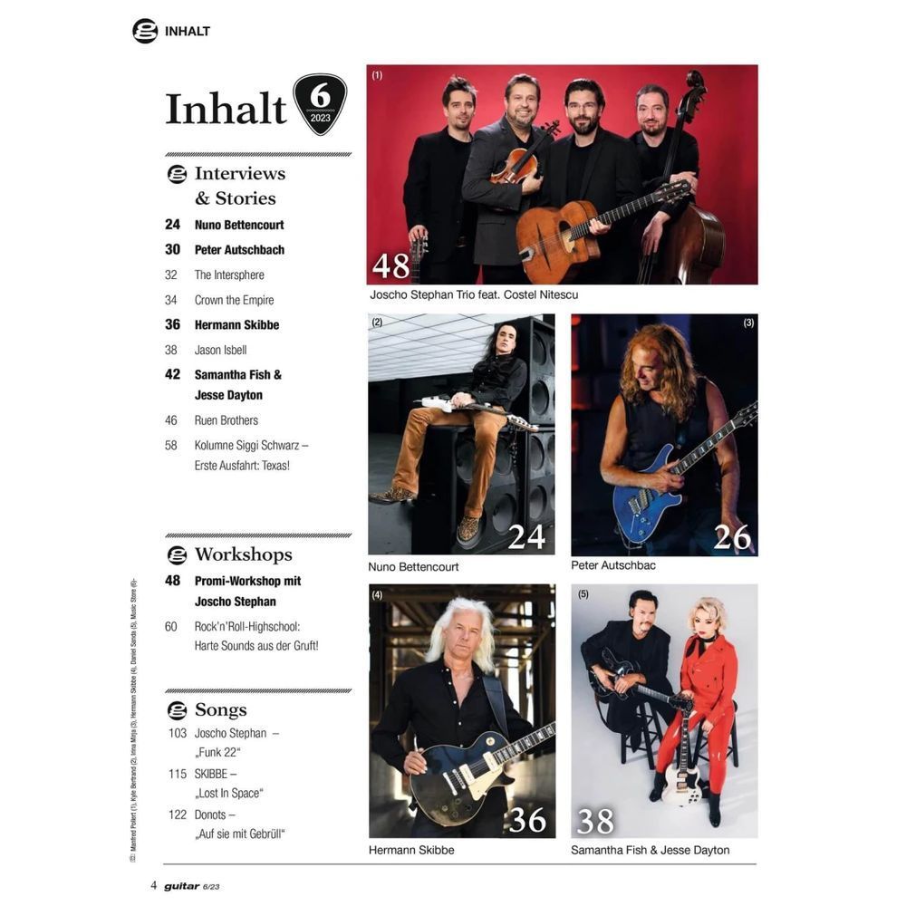 Guitar Magasin Tyskland 2023-06 Nuno Bettencourt Jason Isbell The Intersphere Originaludgave