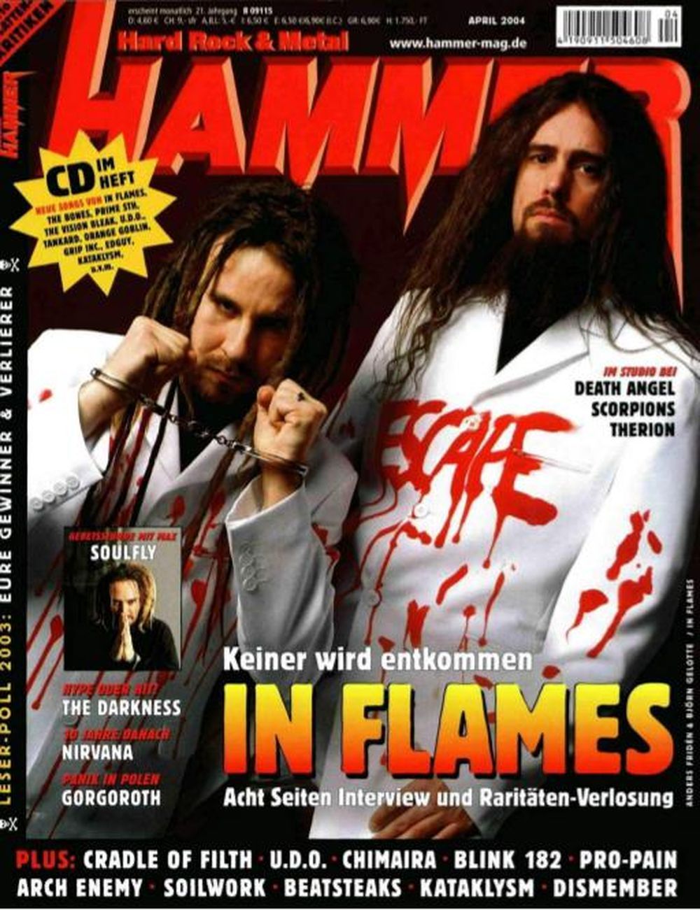 Metal Hammer Magazin Deutschland 2004-04 In Flames Soulfly Nirvana Gorgoroth