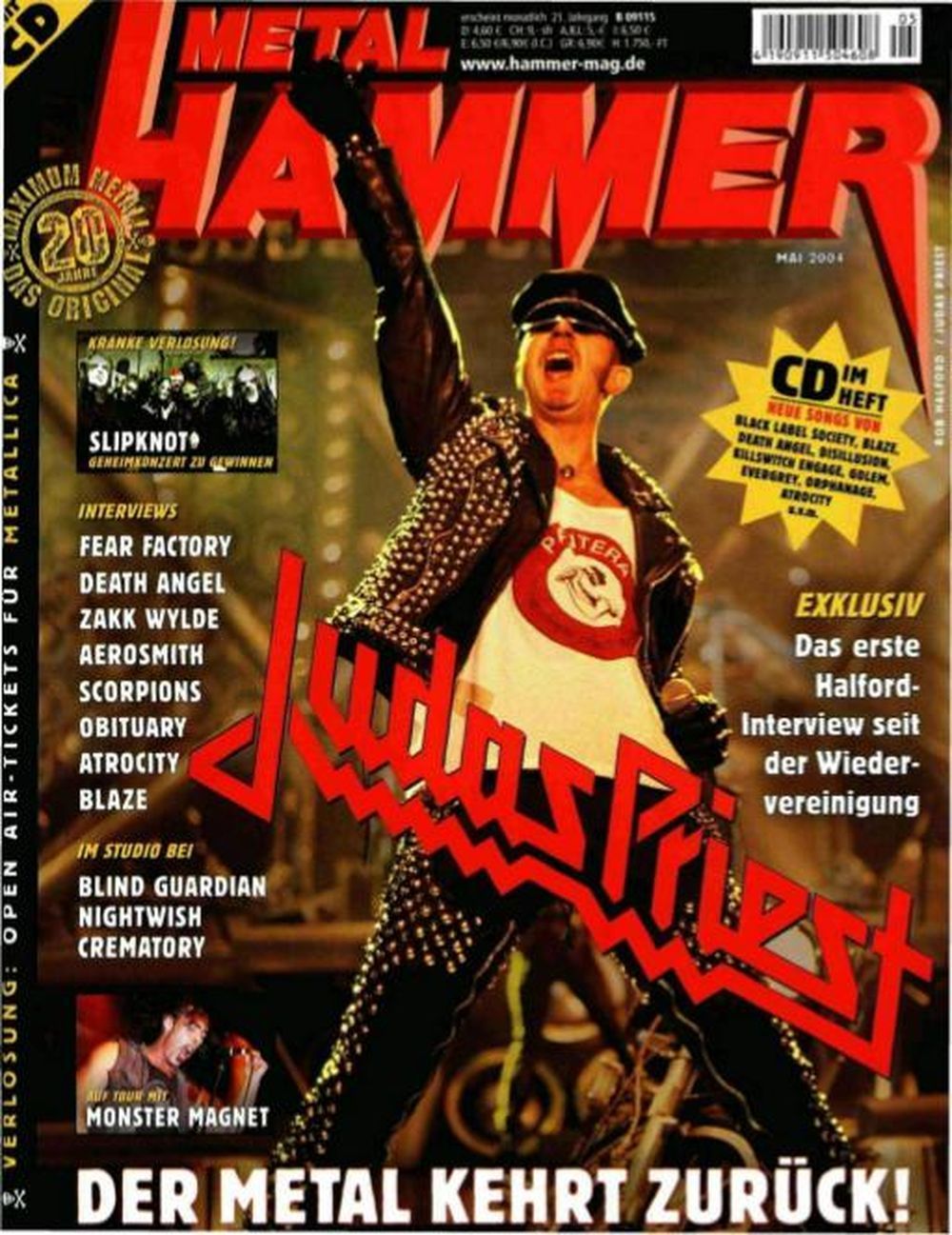 Metal Hammer Magazin Deutschland 2004-05 Judas Priest Slipknot Monster Magnet