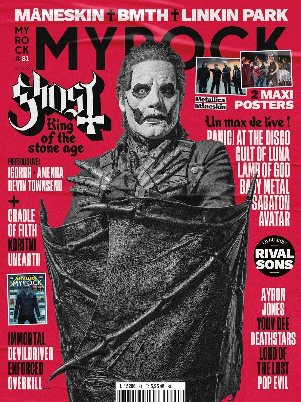 MyRock Magazine France 2023 #81 Ghost Metallica Maneskin Ayron Jones BMTH Original Print Issue