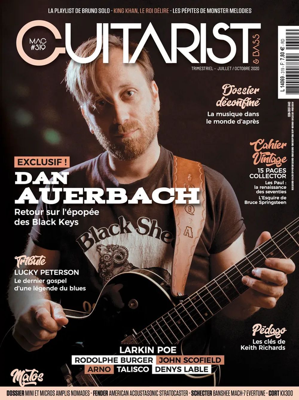 Guitarist & Bass Revista Francia 2023 #319 Dan Auerbach Larkin Poe John Scofield Edición original