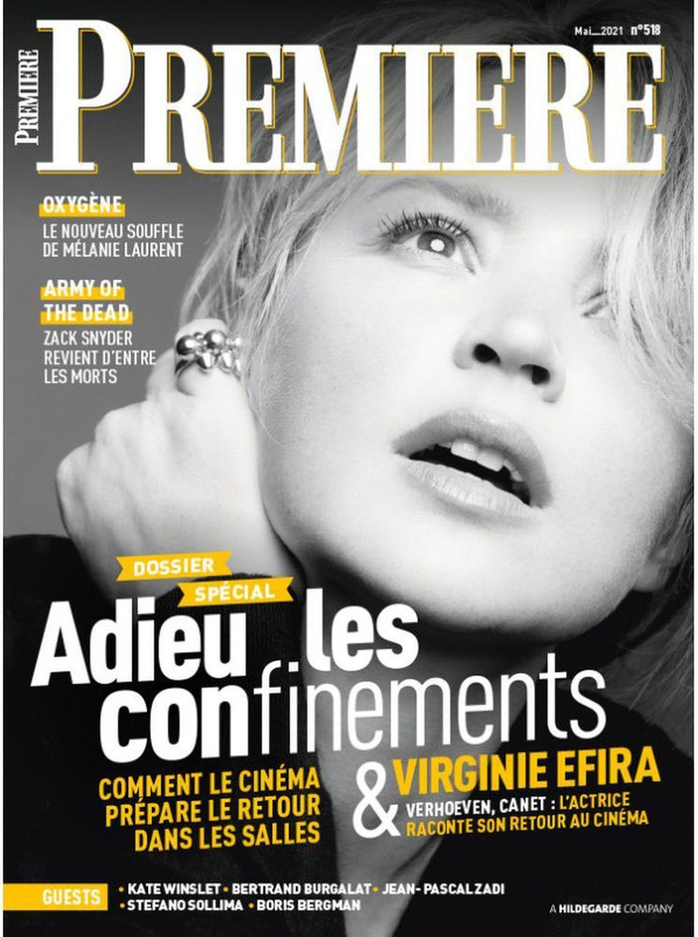 Premiere Magasin Frankrike 2021 #518 Virginie Efira Kate Winslet Zack Snyder Originalutgåva