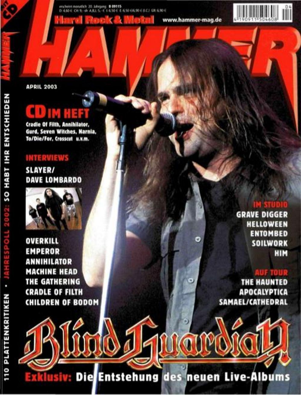Metal Hammer Magazin Deutschland 2003-04 Blind Guardian Slayer Grave Digger