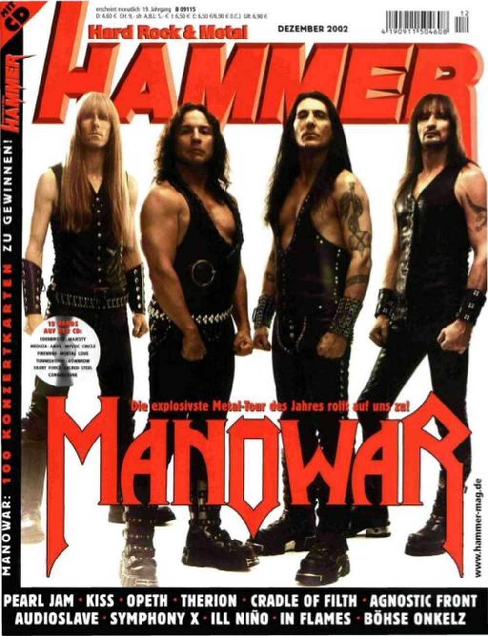 Metal Hammer Lehti Saksa 2002-12 Manowar Pearl Jam Kiss Opeth Therion