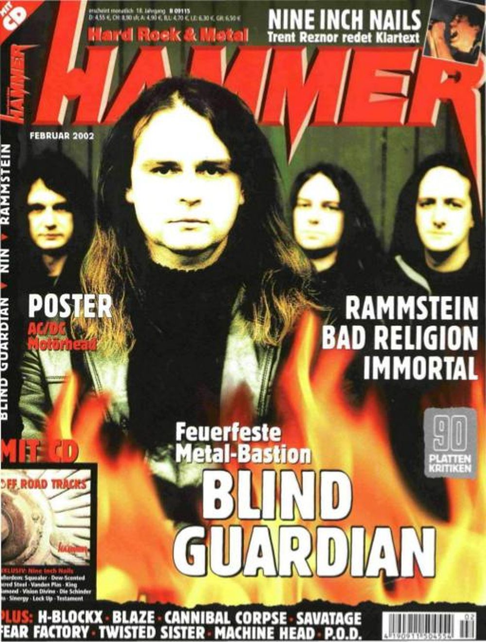 Metal Hammer Magasin Tyskland 2002-02 Blind Guardian ACDC Motörhead