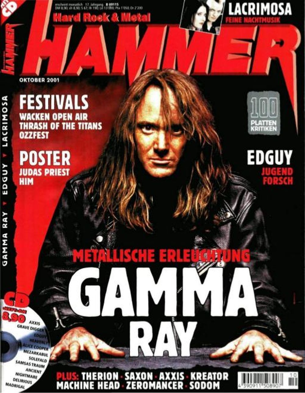 Metal Hammer Magazin Deutschland 2001-10 Gamma Ray Judas Priest Him Edguy