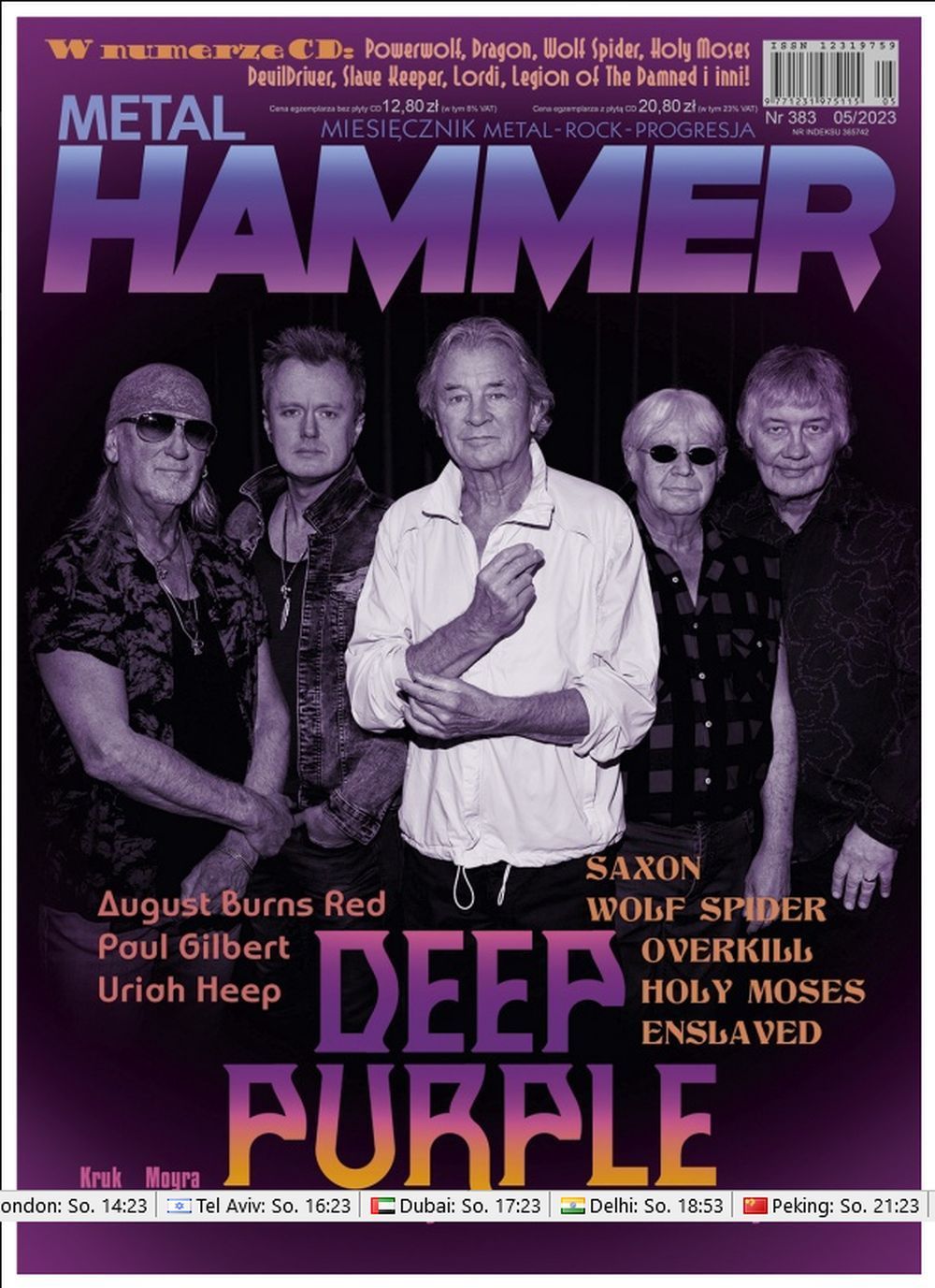 Metal Hammer Magazin Polen 2023 #383 Deep Purple Saxon Overkill
