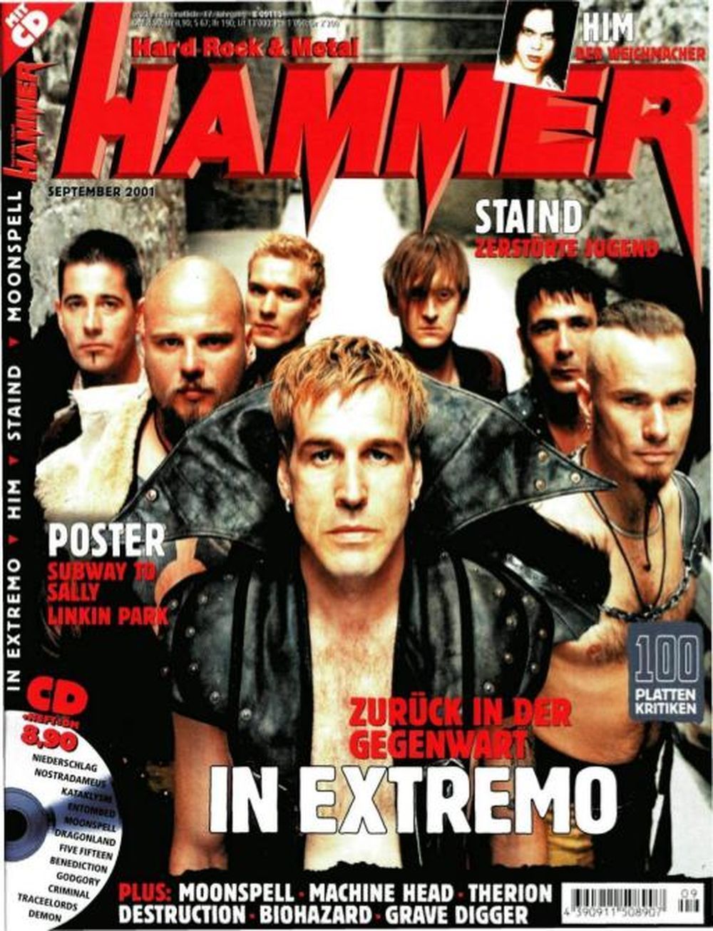 Metal Hammer Magazin Deutschland 2001-09 In Extremo Subway To Sally Linkin Park