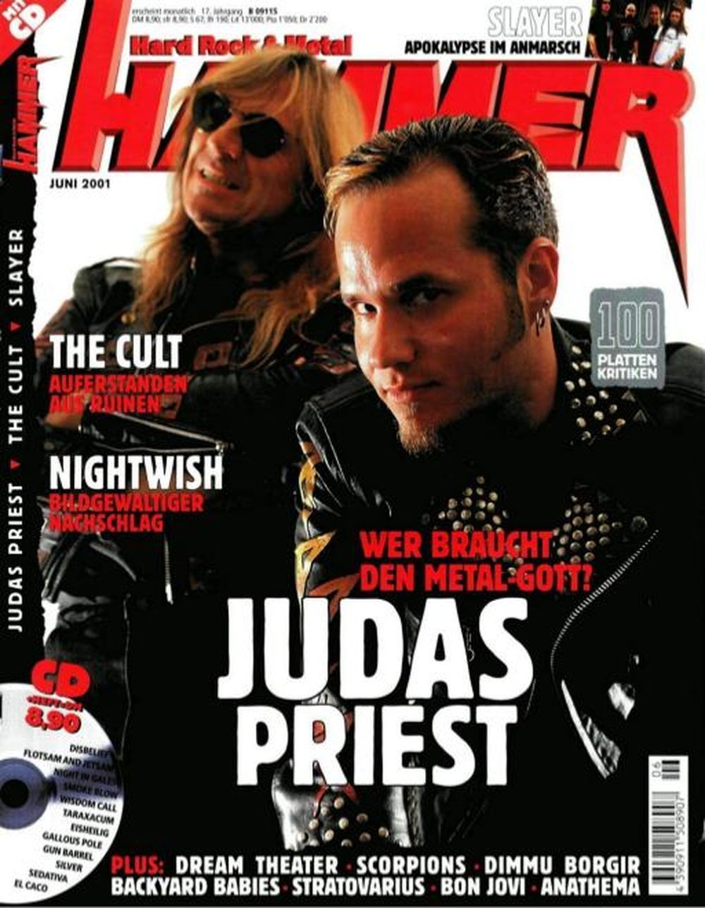 Metal Hammer Magazin Deutschland 2001-06 Judas Priest The Cult Nightwish