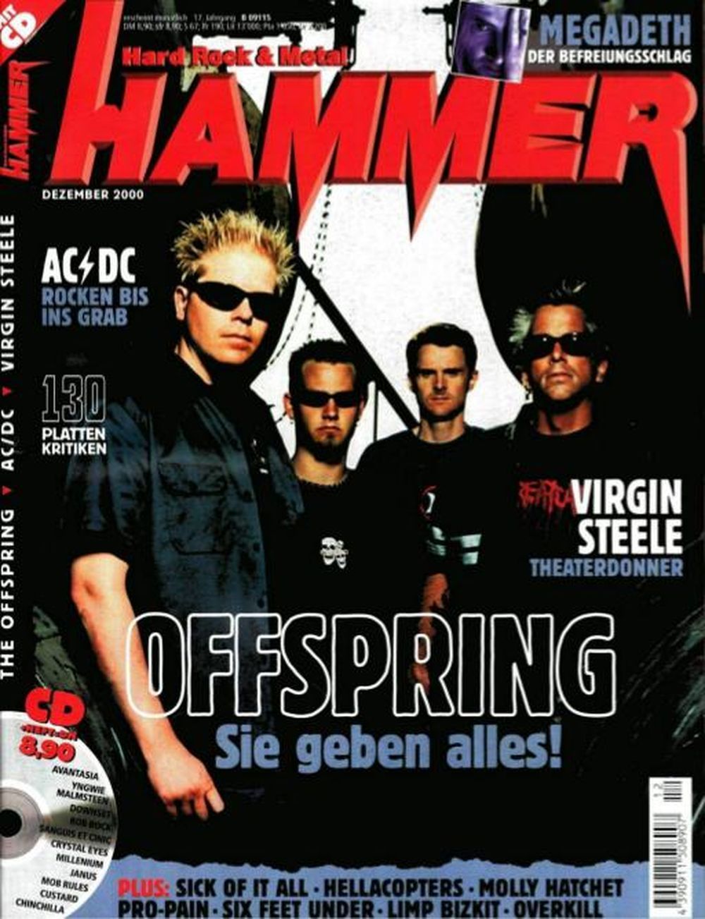 Metal Hammer Magazin Deutschland 2000-12 Offspring Virgin Steele ACDC