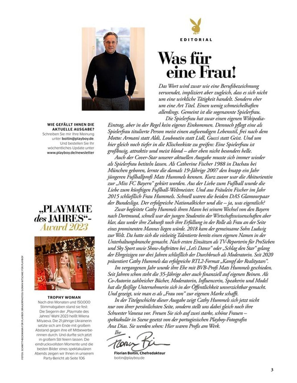 Playboy Magazine Germany 2023-07 Cathy Hummels Vanessa Fischer