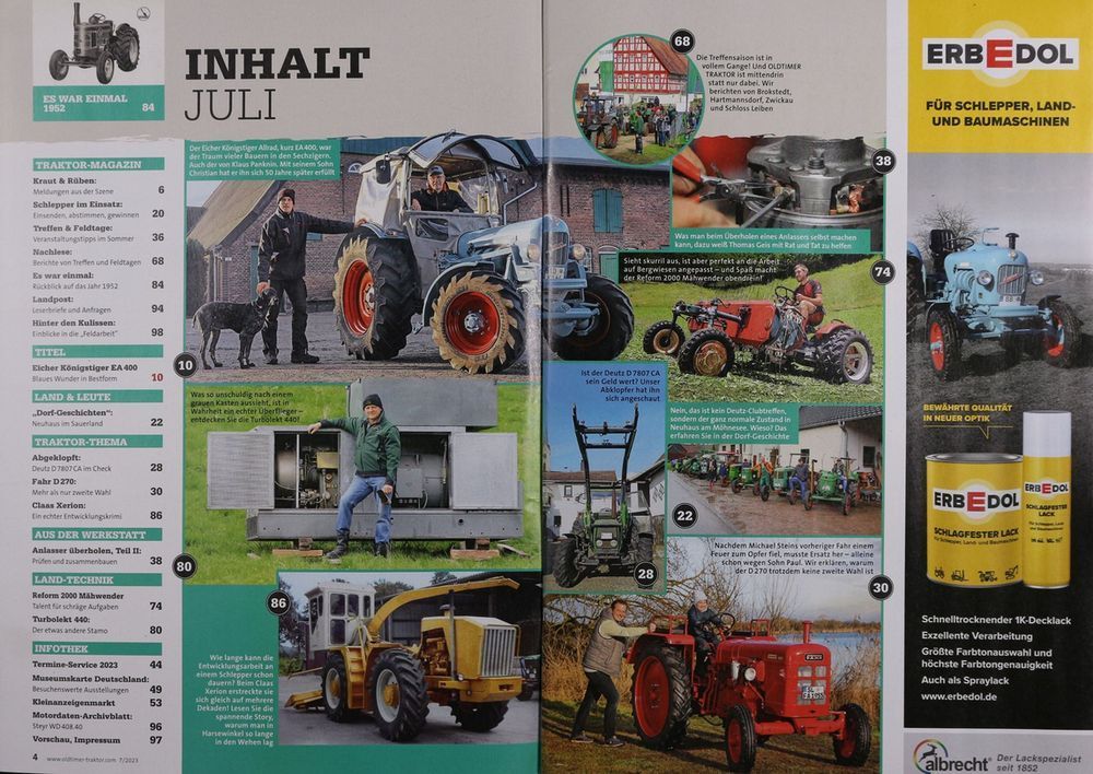 Oldtimer Traktor Magazin Deutschland 2023-07 Eicher Deutz Fahr Claas