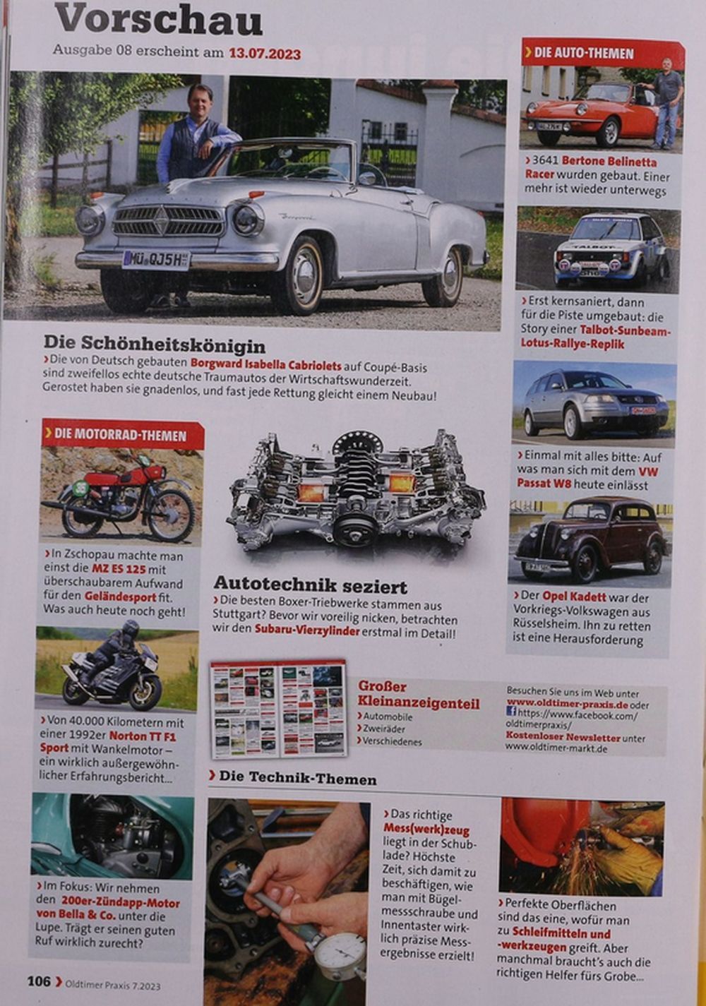 Oldtimer Praxis Magazin Deutschland 2023-07 Alfa 2600 Austin Seven Renault Megane