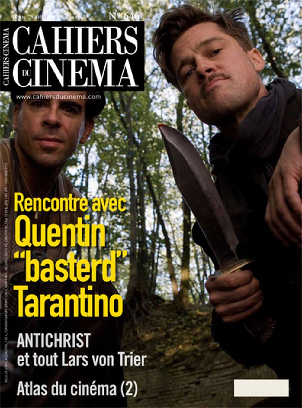 Cahiers Du Cinema Magasin Frankrike 2009 #646 Brad Pitt Eli Roth Originalutgåva