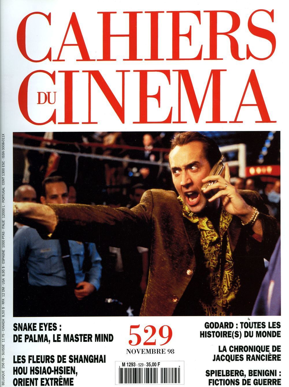 Cahiers Du Cinema Revista França 1998 #529 Nicolas Cage Edição original