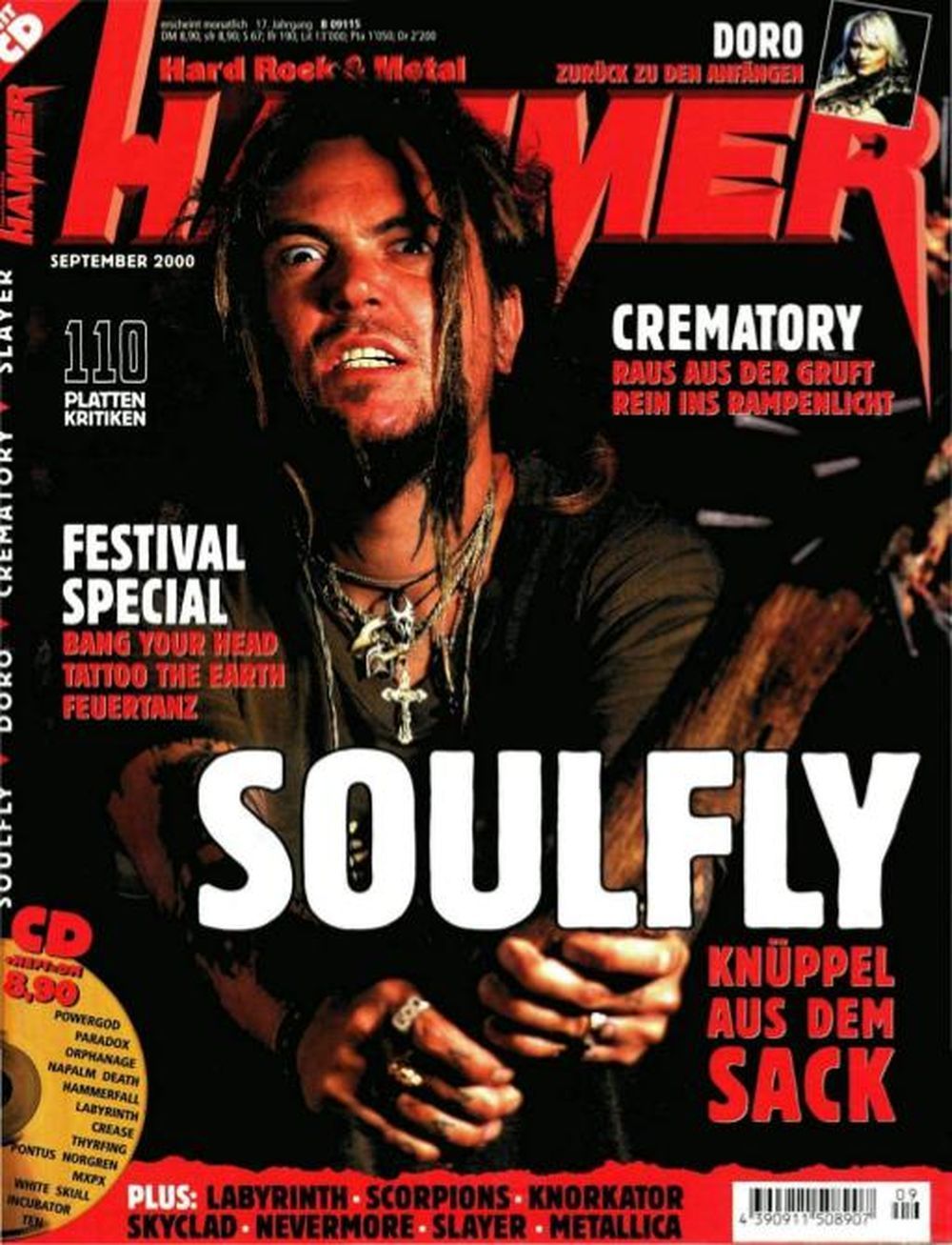 Metal Hammer Tijdschrift Duitsland 2000-09 Soulfly Scorpions Originele uitgave