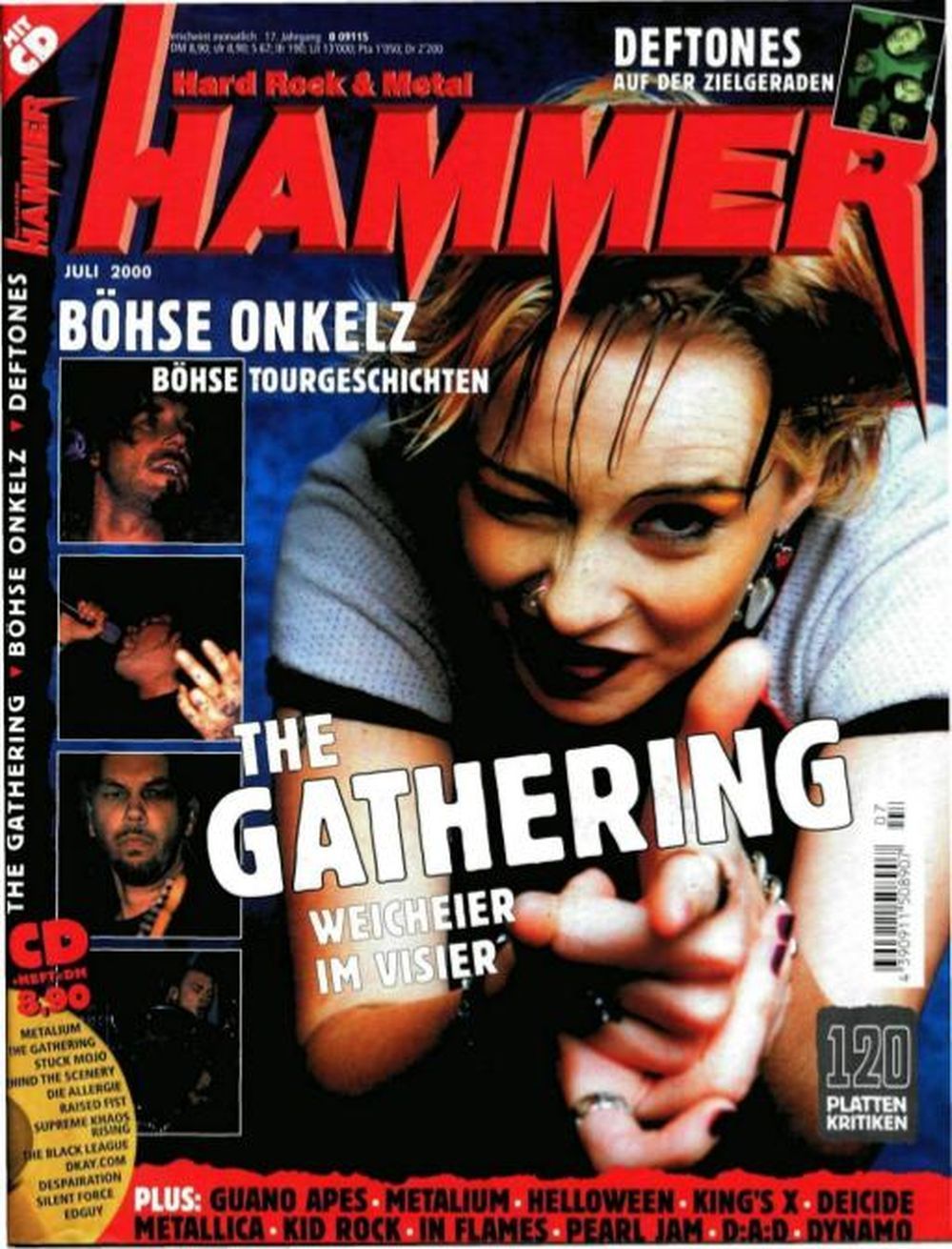 Metal Hammer Magazin Deutschland 2000-07 The Gathering Guano Apes Metalium