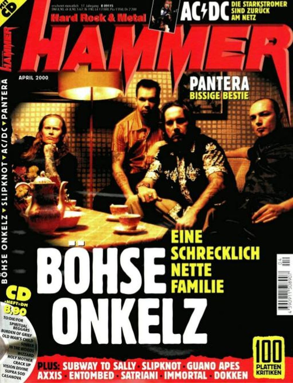 Metal Hammer Magazine Allemagne 2000-04 Böhse Onkelz Pantera AC/DC Subway To Sally Édition originale