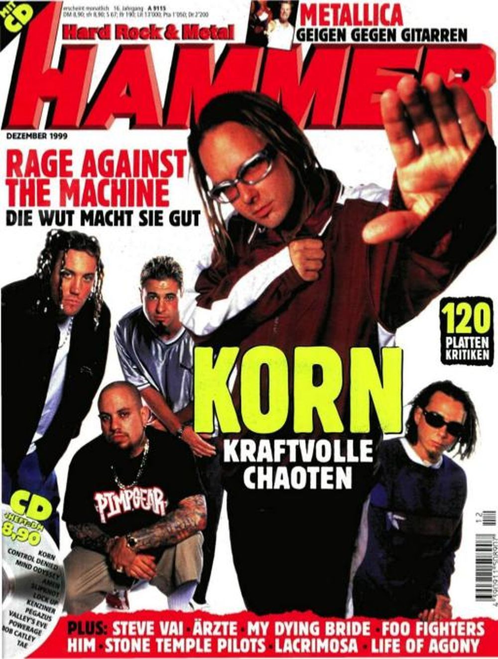 Metal Hammer Magazin Deutschland 1999-12 Korn Rage Against The Machine Steve Vai
