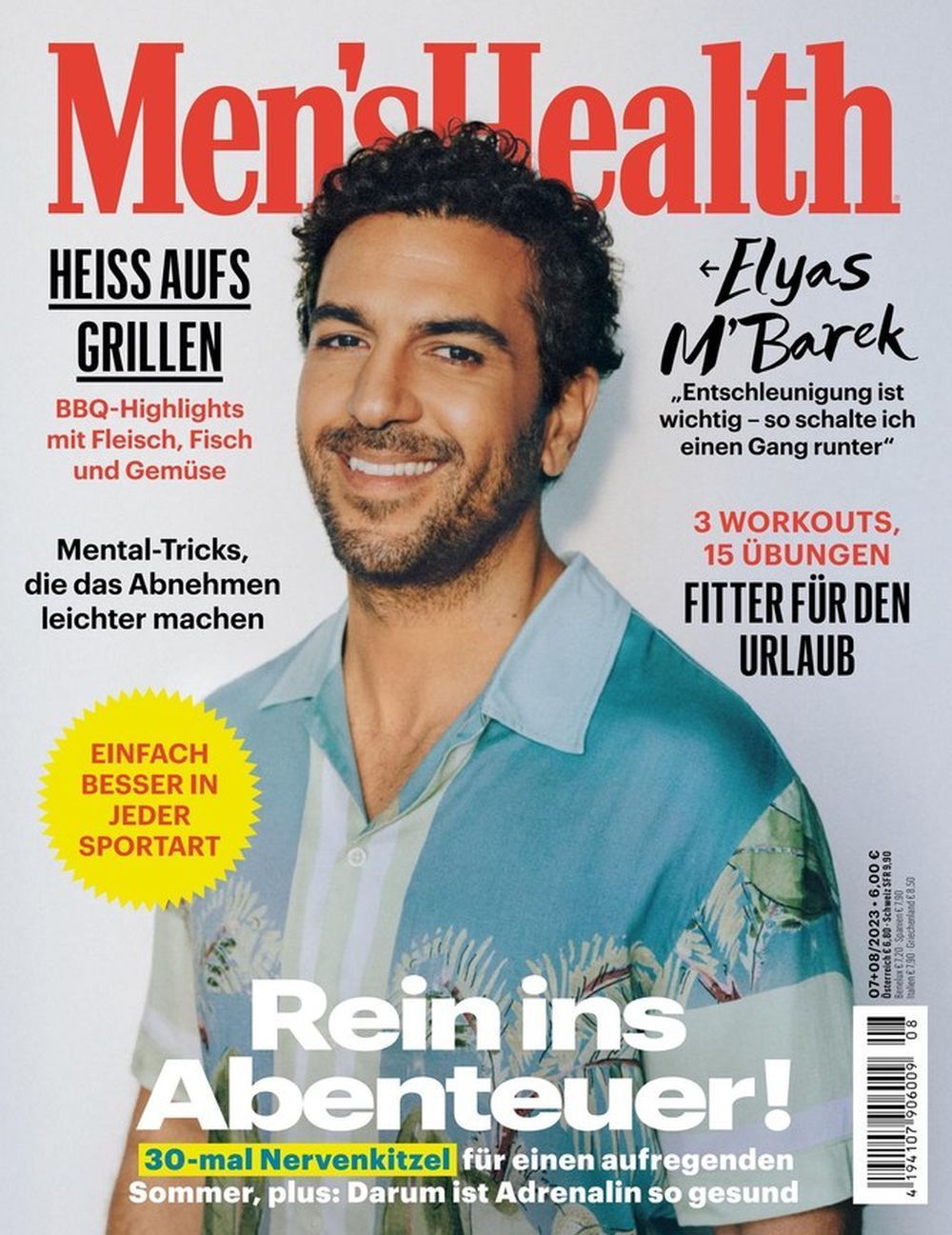 Mens Health Lehti Saksa 2023-07+08 Elyas M Barek Alkuperäinen painos