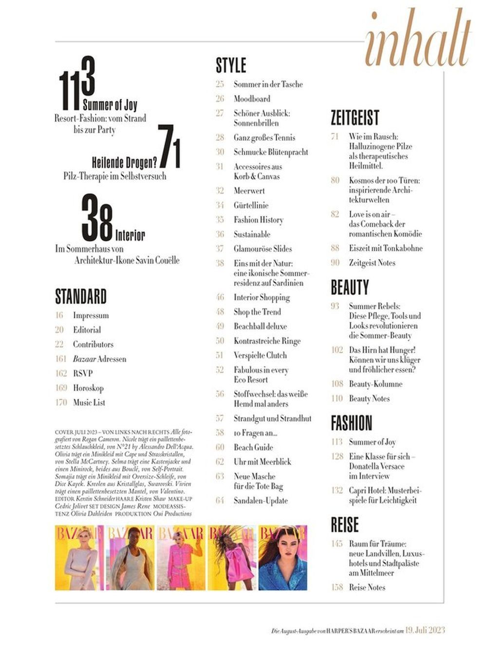 Harpers Bazaar Tijdschrift Duitsland 2023-07 Vivian GNTM Originele uitgave