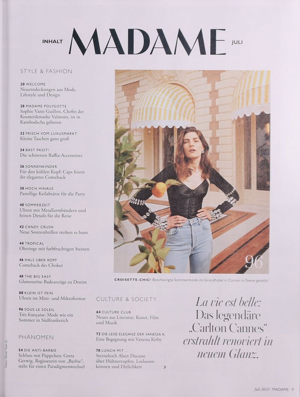 Madame Magasin Tyskland 2023-07 Vanessa Kirby Originaludgave