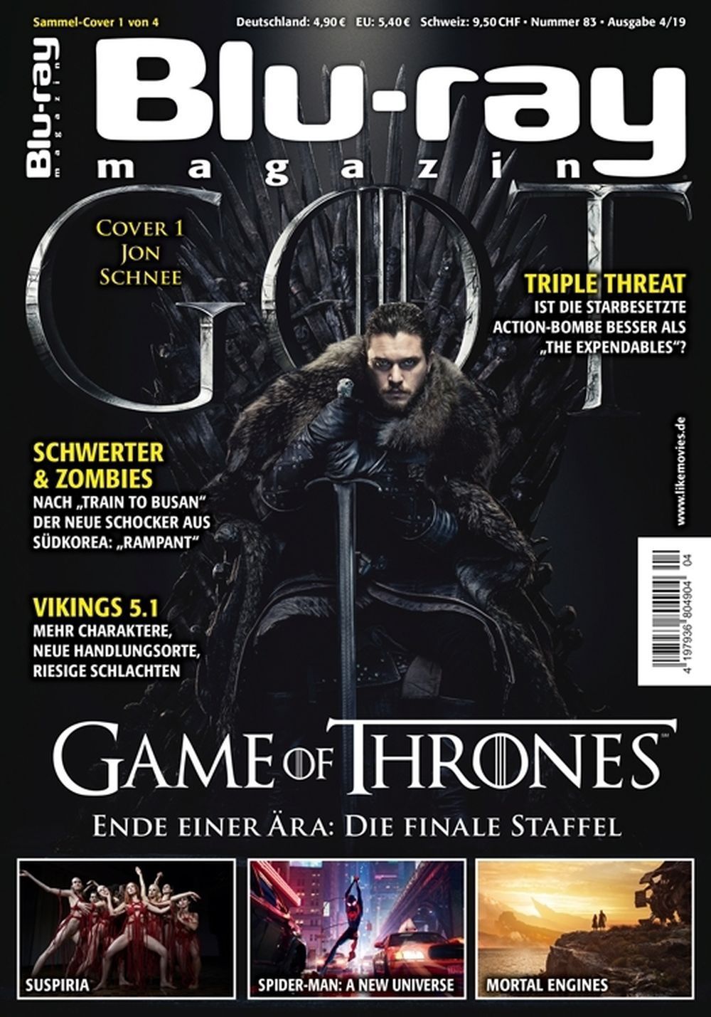 Blu Ray Magasin Tyskland 2019-04 Kit Harington Originaludgave