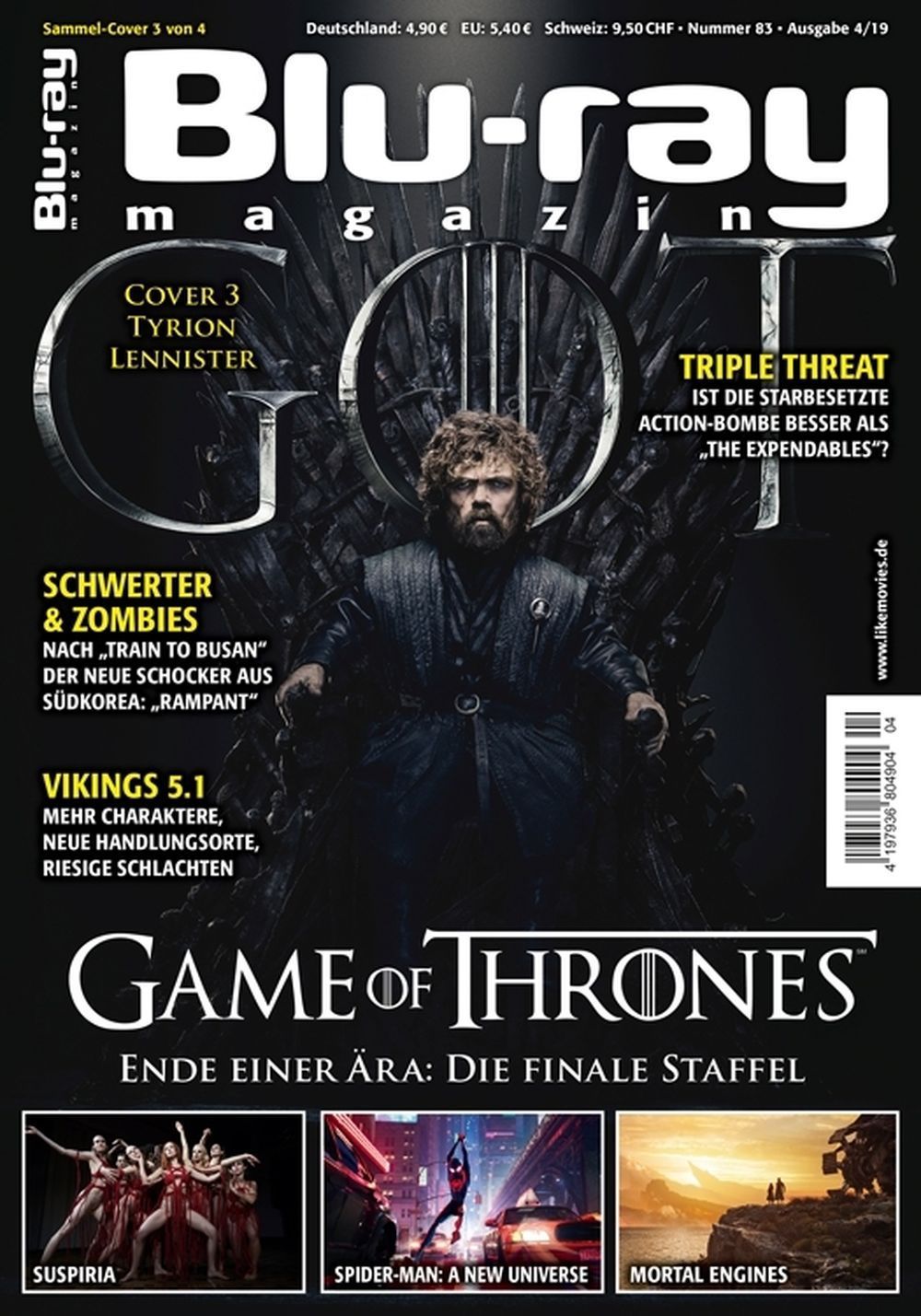 Blu Ray Tijdschrift Duitsland 2019-04 Peter Dinklage Originele uitgave