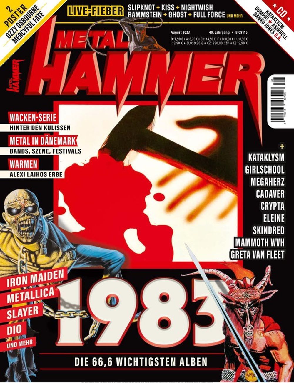 Metal Hammer Magazin Deutschland 2023-08 Iron Maiden Metallica Slayer Dio Alexi Laiho