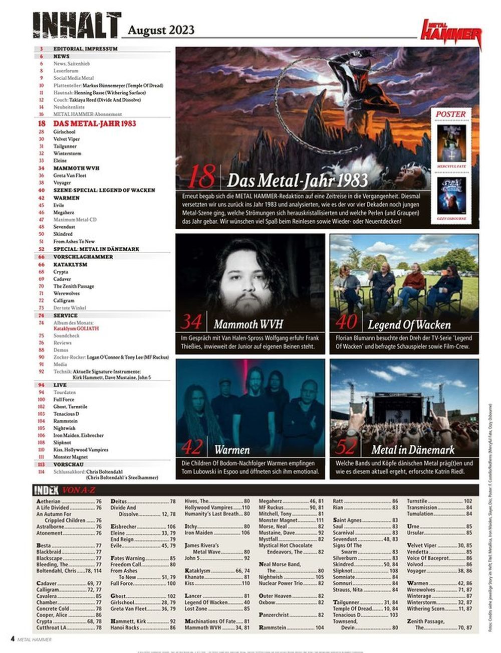 Metal Hammer Magazin Deutschland 2023-08 Iron Maiden Metallica Slayer Dio Alexi Laiho