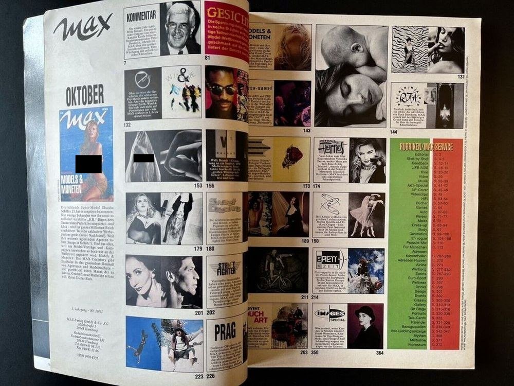 Max Tijdschrift Duitsland 1993-10 Claudia Schiffer Earth Wind & Fire