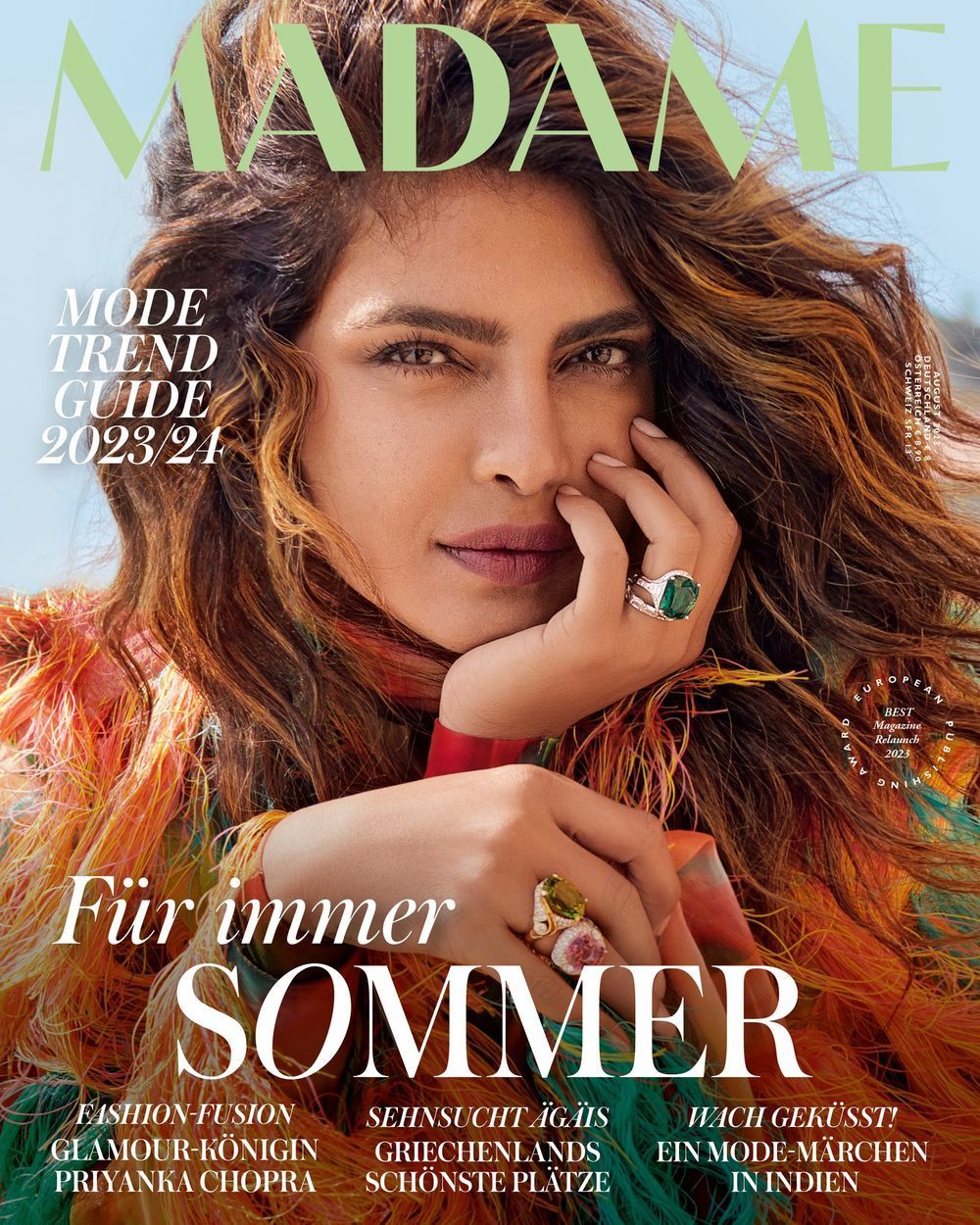 Madame Magasin Tyskland 2023-08 Priyanka Chopra Originaludgave