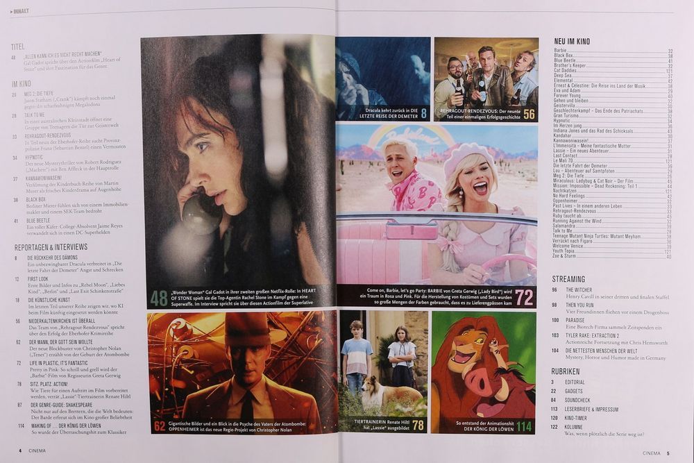 Cinema Magazine Germany 2023-08 Gal Gadot Christopher Nolan Barbie