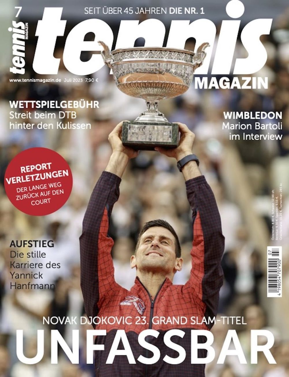 Tennis Lehti Saksa 2023-07 Novak Djokovic Alkuperäinen painos